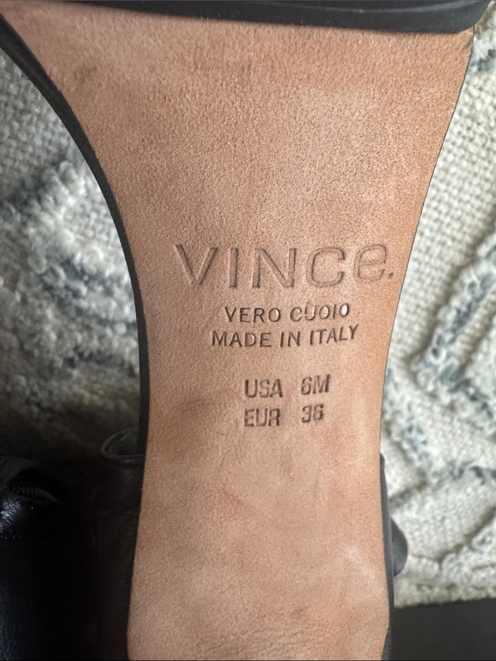 Vince Black Leather Zip-Ankle Open-Toe Heels